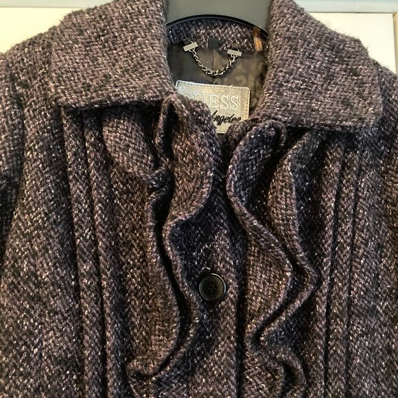 GUESS Bouclette Trench with Ruffle Details Size XS - Picture 3 of 6